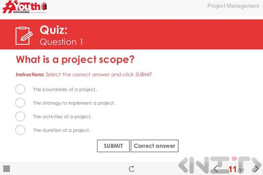Case study: Project Management (interactive online course)